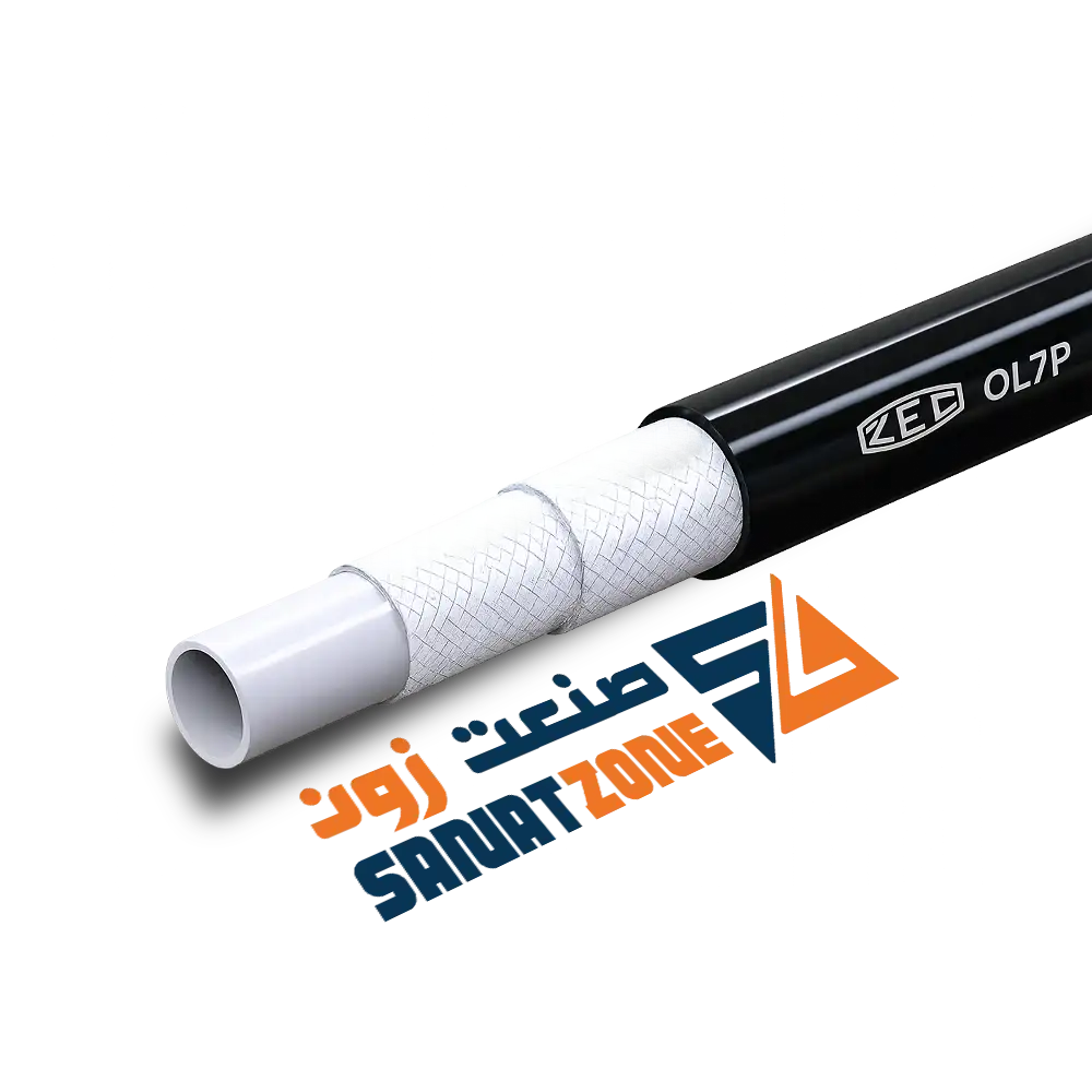 شیلنگ ترموپلاستیک مشکی دو لا نخ داخل تفلون 1/4" ZEC OL7P
