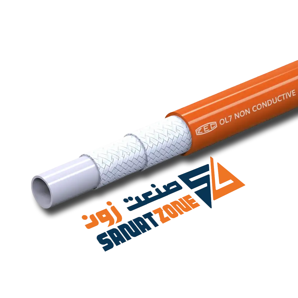 شیلنگ ترموپلاستیک دو لا نخ داخل تفلون نارنجی غیررسانا 1/4" ZEC OL7