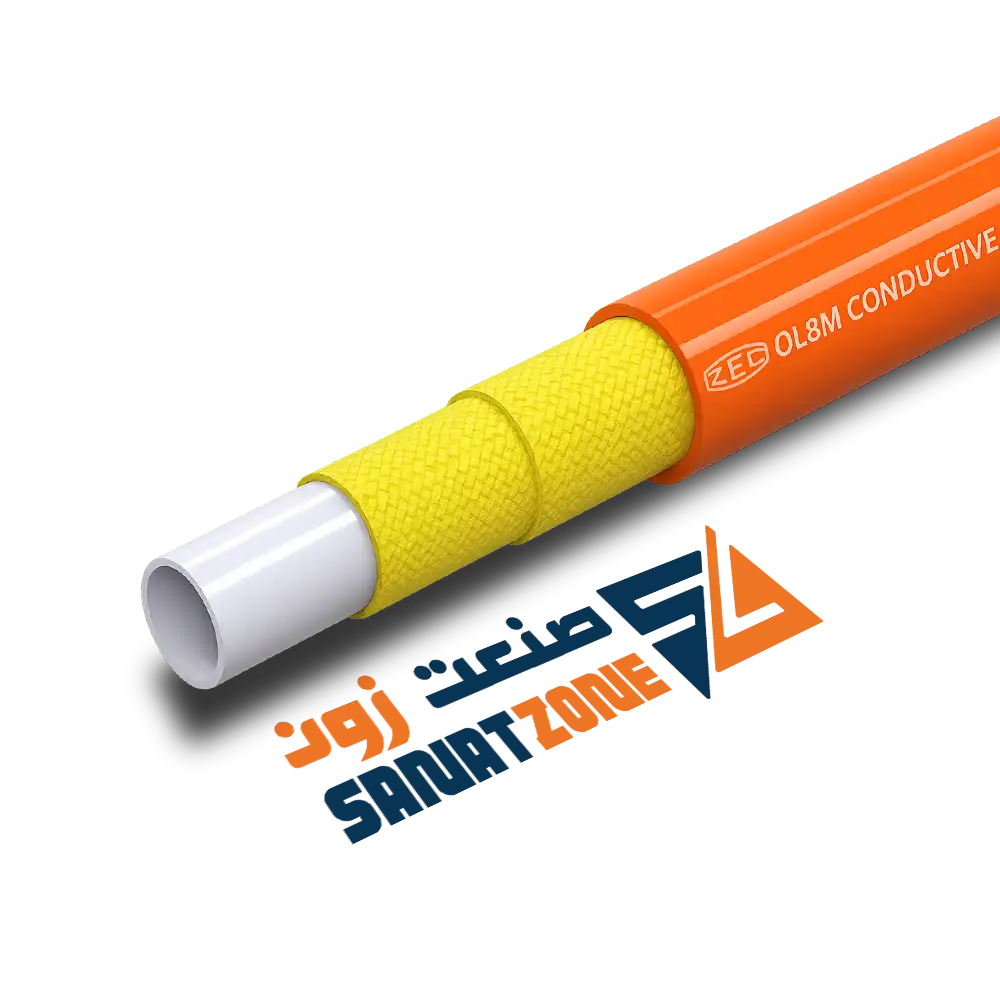 شیلنگ ترموپلاستیک قرمز چهار لا نخ داخل تفلون 1/4"  ZEC OL8M NON CONDUCTIVE