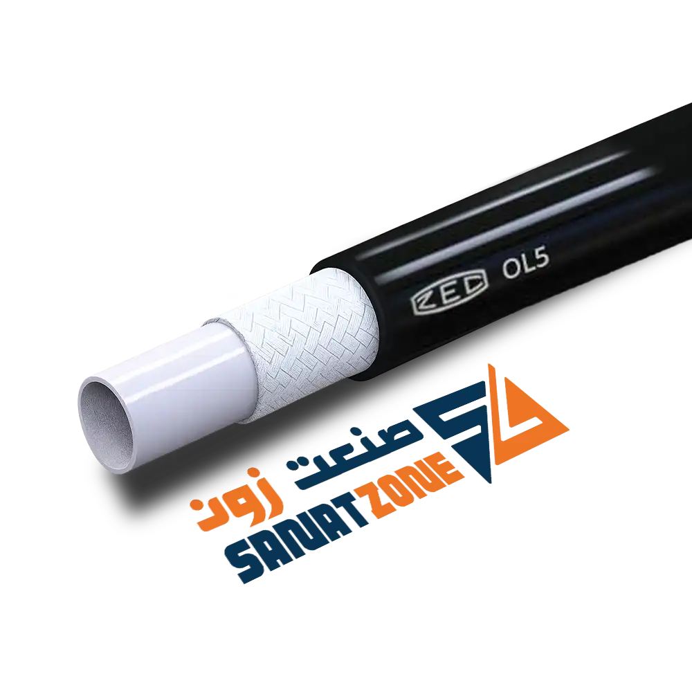 شیلنگ ترموپلاستیک مشکی یک لا نخ داخل تفلون 5/32" ZEC OL5