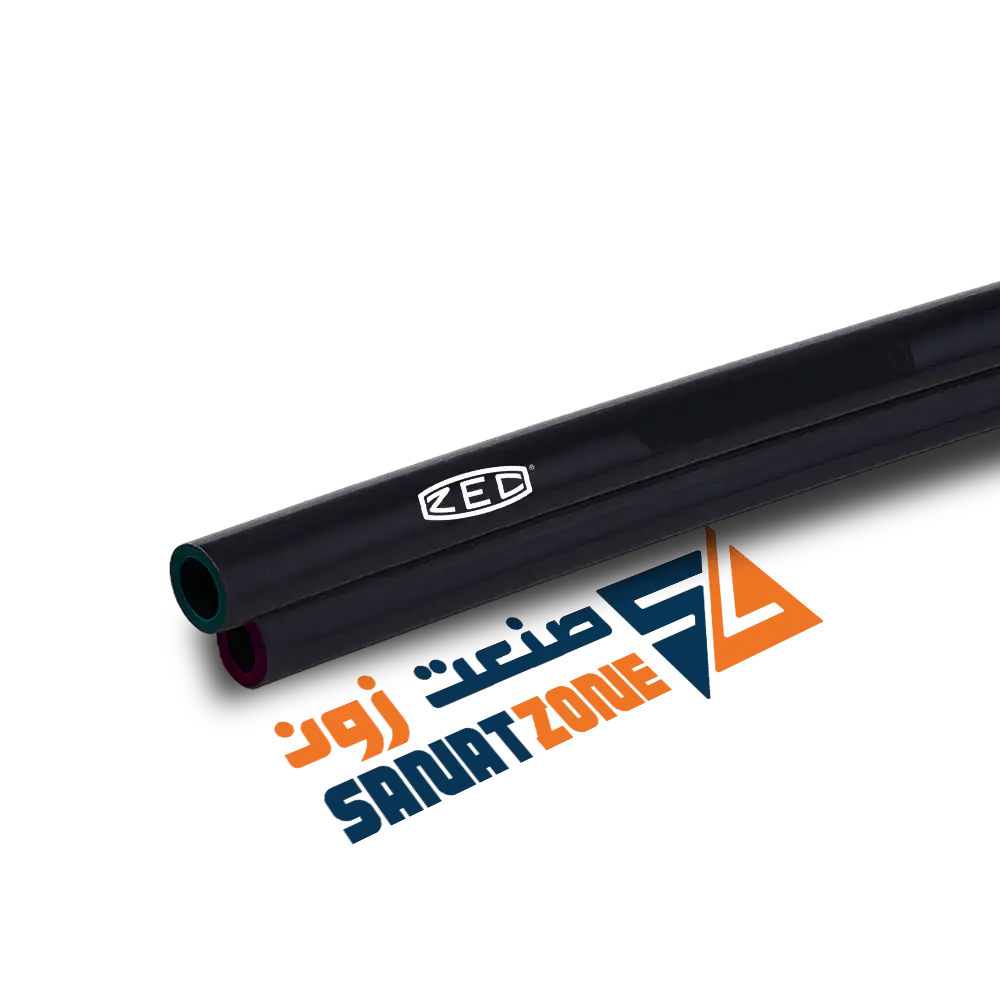 شیلنگ پنوماتیک ترموپلاستیک مشکی داخل دوقلو تفلون(مشکی-قرمز) ZEC MA PA12